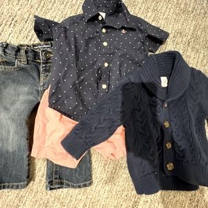4 piece bundle - jeans, shirt, shorts and sweater